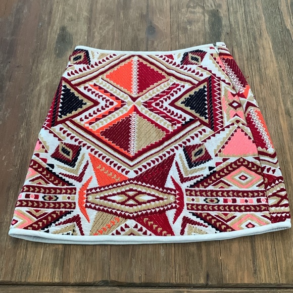 Embroidered Tribal Print Mini Skirt Topshop - Picture 3 of 7